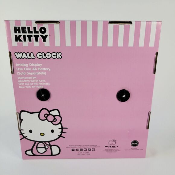 2024 Sanrio Hello Kitty Face Pink Wall Clock Analog Display 9.5" Diameter HK1330 - Picture 2 of 10